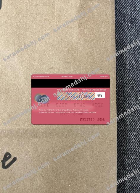 Albania Union Bank mastercard photolook back